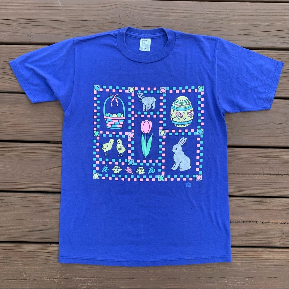 Vintage 1995 Easter Puff Paint T-Shirt